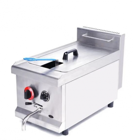 Friteuza profesionala alimentare pe gaz LPG(gaz butelie),15L, cu robinet scurgere [6]