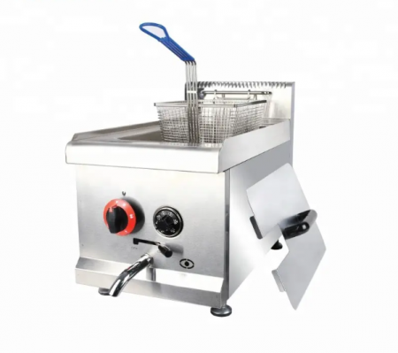 Friteuze - Friteuza profesionala alimentare pe gaz LPG(gaz butelie),15L, cu robinet scurgere