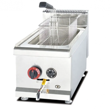 Friteuza profesionala alimentare pe gaz LPG(gaz butelie),15L, cu robinet scurgere [4]