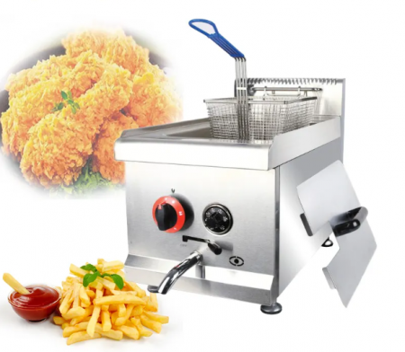 Friteuza profesionala alimentare pe gaz LPG(gaz butelie),15L, cu robinet scurgere [3]