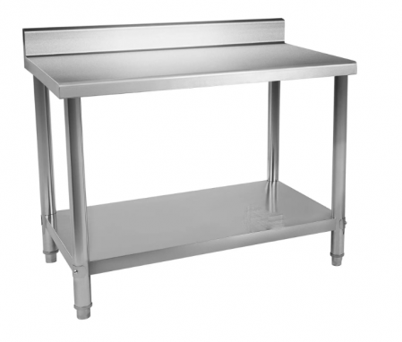 Preparare Alimente - Masa de lucru cu rebord din inox cu polita inferioara 1200x600x850 mm