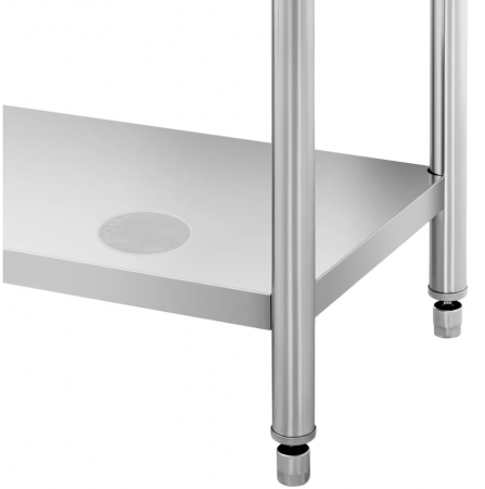 Masă Inox 1400x700x850 mm cu Rebord si Poliță Inferioară Demontabilă [1]