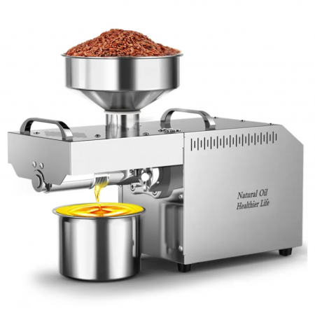 Preparare Alimente - Presă de ulei electrică cu termostat reglabil, oțel inoxidabil, 750W - rece și cald, 220V