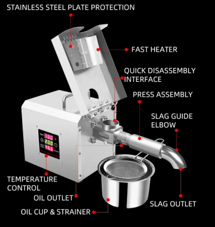 Presa de ulei electrică Excalibur, cu termostat reglabil, din oțel inoxidabil , 220V [3]