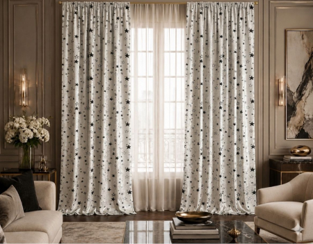 PERDELE GATA CUSUTE - Draperie 3,0 m L x 2,6 m H
