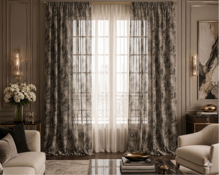 PERDELE GATA CUSUTE - Draperie 3,0 m L x 2,6 m H