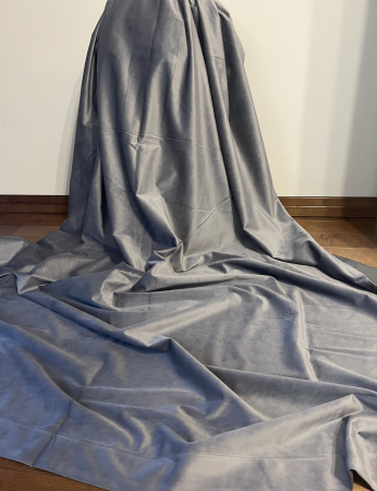 PERDELE GATA CUSUTE - DRAPERIE CATIFEA GRI : 3,7 m * 2,45 m inaltime