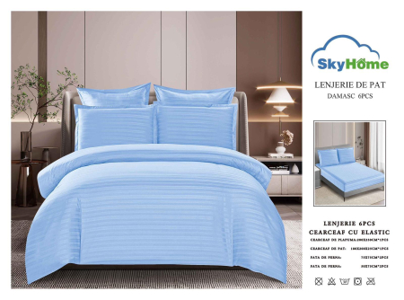 LENJERII DAMASC - Lenjerie damasc 6 piese cu elastic