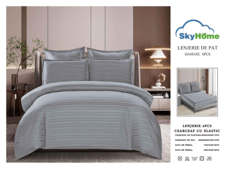 LENJERII DAMASC - Lenjerie damasc 6 piese cu elastic