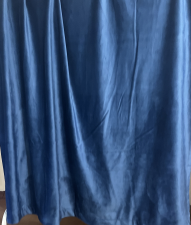 PERDELE GATA CUSUTE - DRAPERIE CATIFEA ALBASTRU REGAL- CUSUTA: 3,40 M L *2,45 M INALTIME