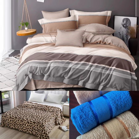 OFERTA SPECIALA TRIO - Set trio: 1 lenjerie, 1 patura, 1 prosop