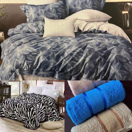 OFERTA SPECIALA TRIO - Set trio: 1 lenjerie de pat , 1 patura cocolino si 1 prosop