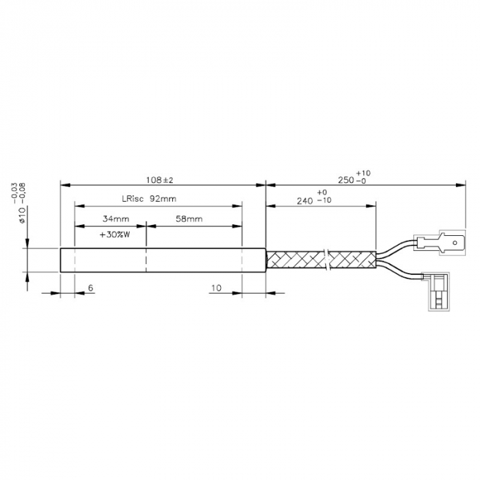 Rezistență liniară pentru aparatele de cafea 10 mm 108 mm 300 wați [2]