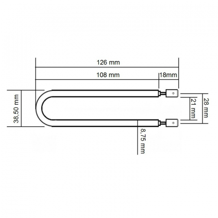 Element de încălzire cu interblocare tip U pentru aparatele de cafea 11,30 mm 126 mm 600 wați [1]
