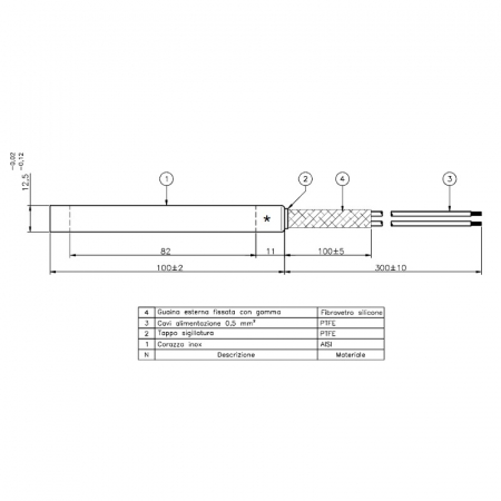 Rezistență liniară pentru aparatele de cafea 12,5 mm. 100 mm 700 wați [1]