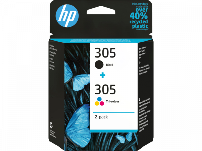 HP 305 2-Pack Tri-color/Black Original Ink Cartridge [1]