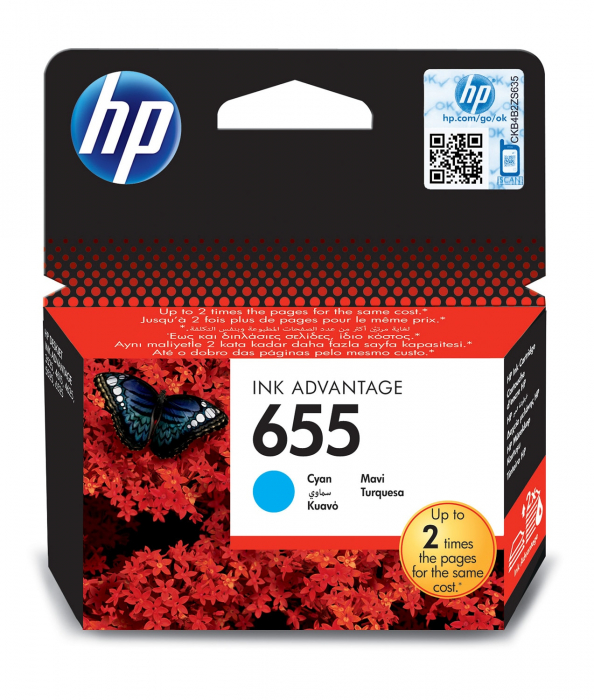 HP 655 Cyan Ink Cartridge [1]