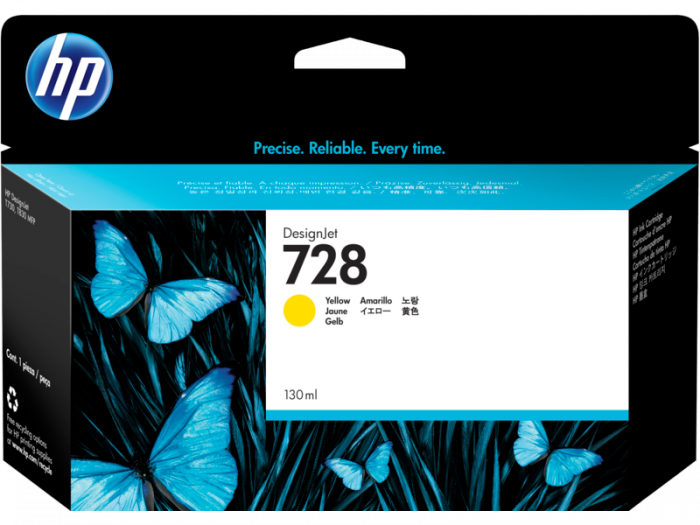 HP 728 130-ml Yellow DesignJet Ink Cartridge [1]