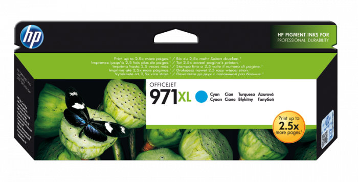HP 971XL High Yield Cyan Original Ink Cartridge (~6.6k) [1]