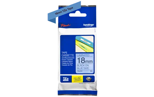 TZE541 18mm BLACK ON BLUE [3]