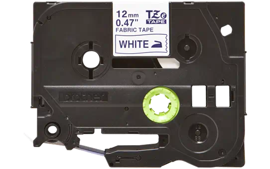 TZEFA3 12mm BLUE ON WHITE FABRIC TAPE [2]