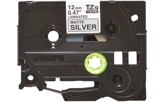 TZEM931 12mm BLACK ON SILVER (MAT) TAPE/METALIC [2]