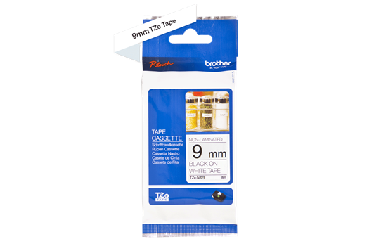 TZEN221 9mm BLACK  ON WHITE  NON LAMINATED [3]