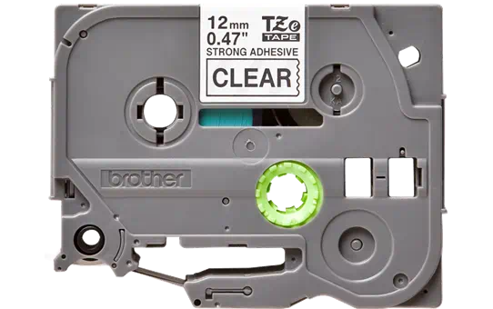 TZES131 12mm BLACK  ON CLEAR ADHESIVE TAPE [2]