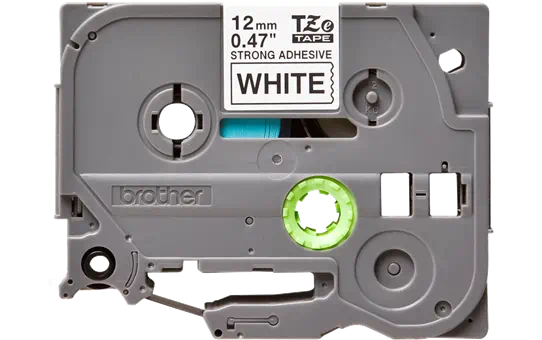 TZES231 12mm BLACK  ON WHITE ADHESIVE TAPE [2]