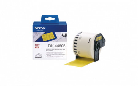 Benzi pentru etichete - DK44605 Removable Yellow Paper Tape 62mm x 30.48m