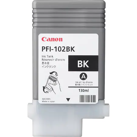 Cartuse de cerneala - Dye Ink Tank PFI-102 Photo Black ,For LP17, LP24, iPF500, iPF6X0, iPF7X0, 130ml