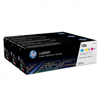 HP 128A CYM Tri-Pack LaserJet Toner Cartridge