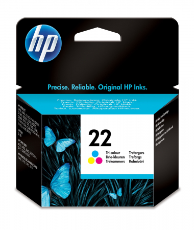 Cartuse de cerneala - HP 22 Tri-colour Inkjet Print Cartridges, 138 pag / 15% acoperire