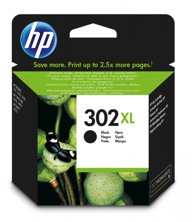 HP 302XL High Yield Black Original Ink Cartridge (~480 pag)