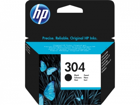 HP 304 Black Ink Cartridge, ~120 pag