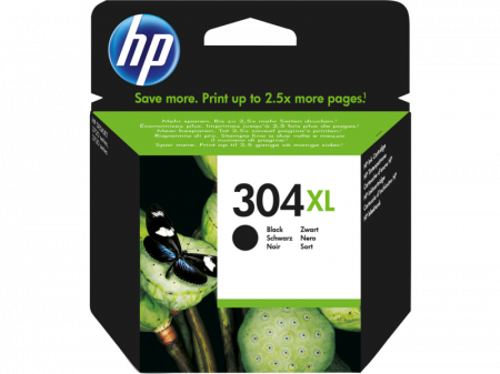 HP 304XL Black Ink Cartridge, ~300 pag