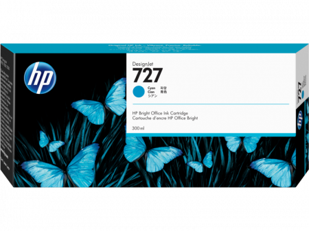 HP 727 300-ml Cyan DesignJet Ink Cartridge