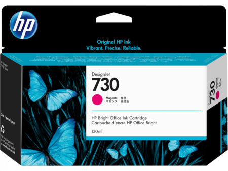 HP 730 130-ml Magenta Ink Cartridge, DesignJet T1700