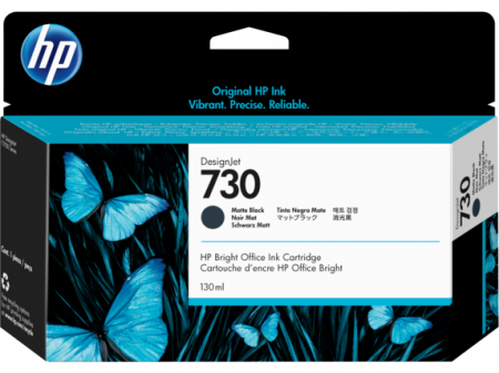 HP 730 130-ml Matte Black Ink Crtg, DesignJet T1700