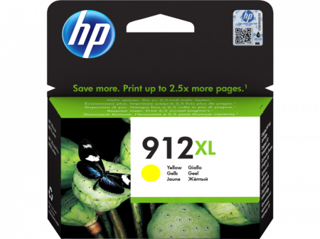Cartuse de cerneala - HP 912XL High Yield Yellow Original Ink Cartridge, pt. OfficeJet 8013/8023, cap. 825 pag