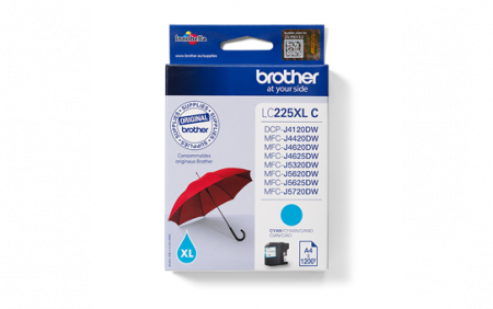 Cartuse de cerneala - LC225XLC, Ink Cartridge Cyan for DCP-J4120DW/MFC-J4420DW/MFC-J4620DW/MFC-J5320DW/MFC-J5620DW/MFC-J5720DW (1200 pagini)