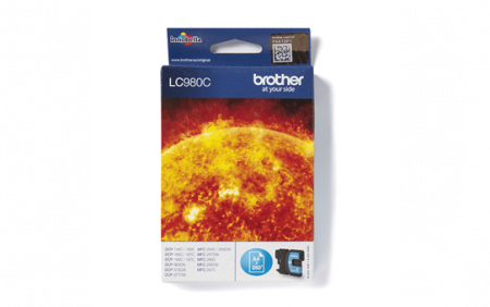 Cartuse de cerneala - LC980C Cyan ink. PtBrother DCP-145C/165C/195C/365CN/375CW, MFC-250C/290C/295C