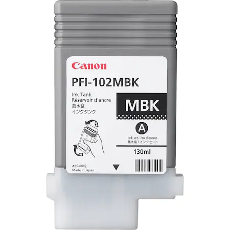 Cartuse de cerneala - Pigment Ink Tank PFI-102 Matte Black ,For LP17, LP24, iPF500, iPF6X0, iPF7X0, 130ml