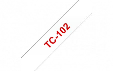 Benzi pentru etichete - TC102 12mm RED  ON CLEAR TAPE