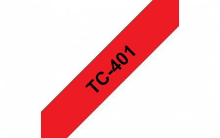 TC401 12mm BLACK ON RED TAPE