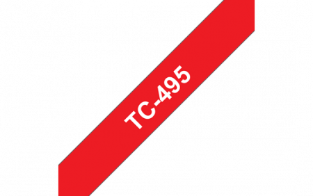 TC495 9mm WHITE ON RED TAPE
