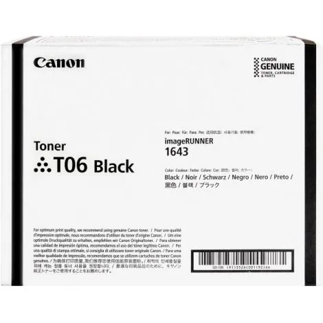 Cartuse toner - Toner Cartridge T06 BK, pentru iR1643, iS X 1643P; 20.5k pag