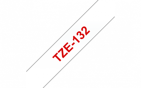 TZE132 12mm RED ON CLEAR