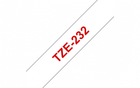 Benzi pentru etichete - TZE232 12mm RED ON WHITE