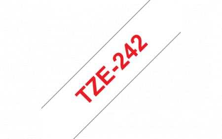 Benzi pentru etichete - TZE242 18mm RED ON WHITE